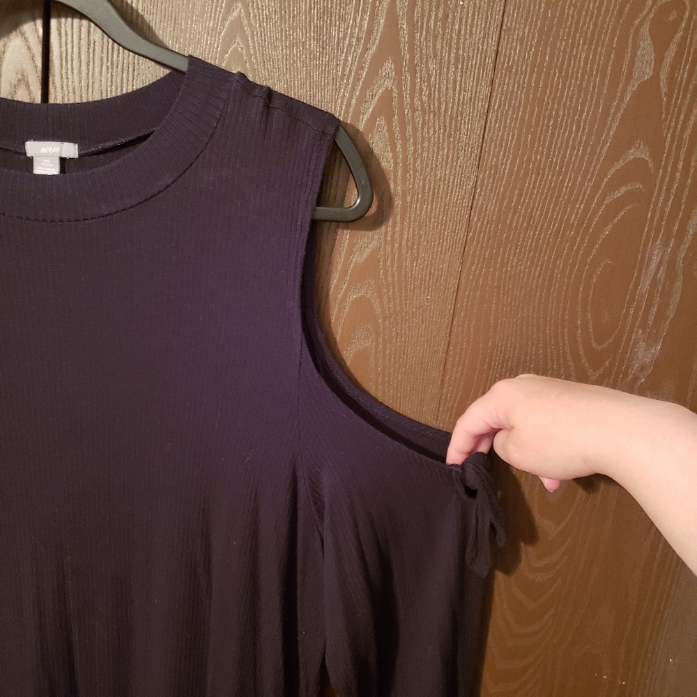 Aerie mock neck cold shoulder ribbed dress